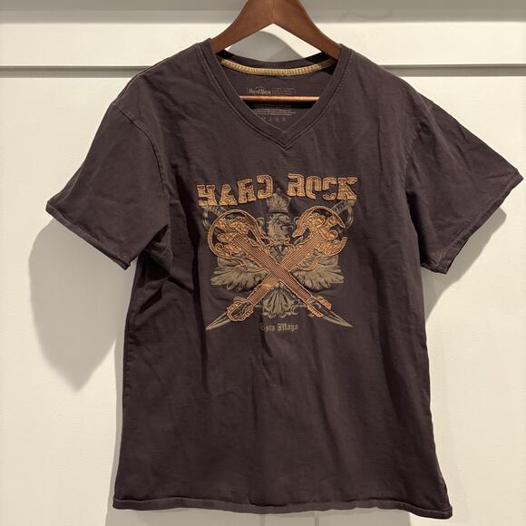 Hard Rock Cafe Shirt Mens XL Gray Costa Maya Embroidered Guitar Crown Tee Y2K - Picture 1 of 14